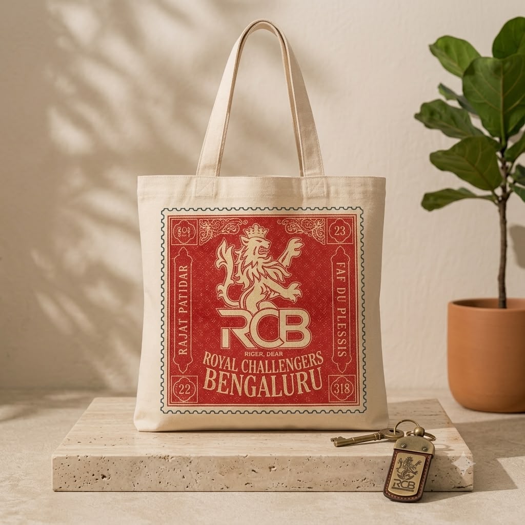 RCB EMBELM PRINTED TOTE BAG